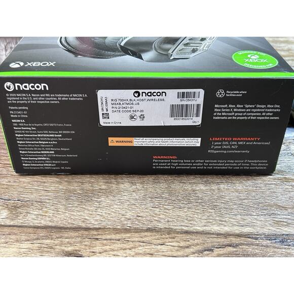 NACON RIG 700HX Black Ear-Cup (Over the Ear) Headset for Xbox One/Series X|S New - Picture 13 of 16